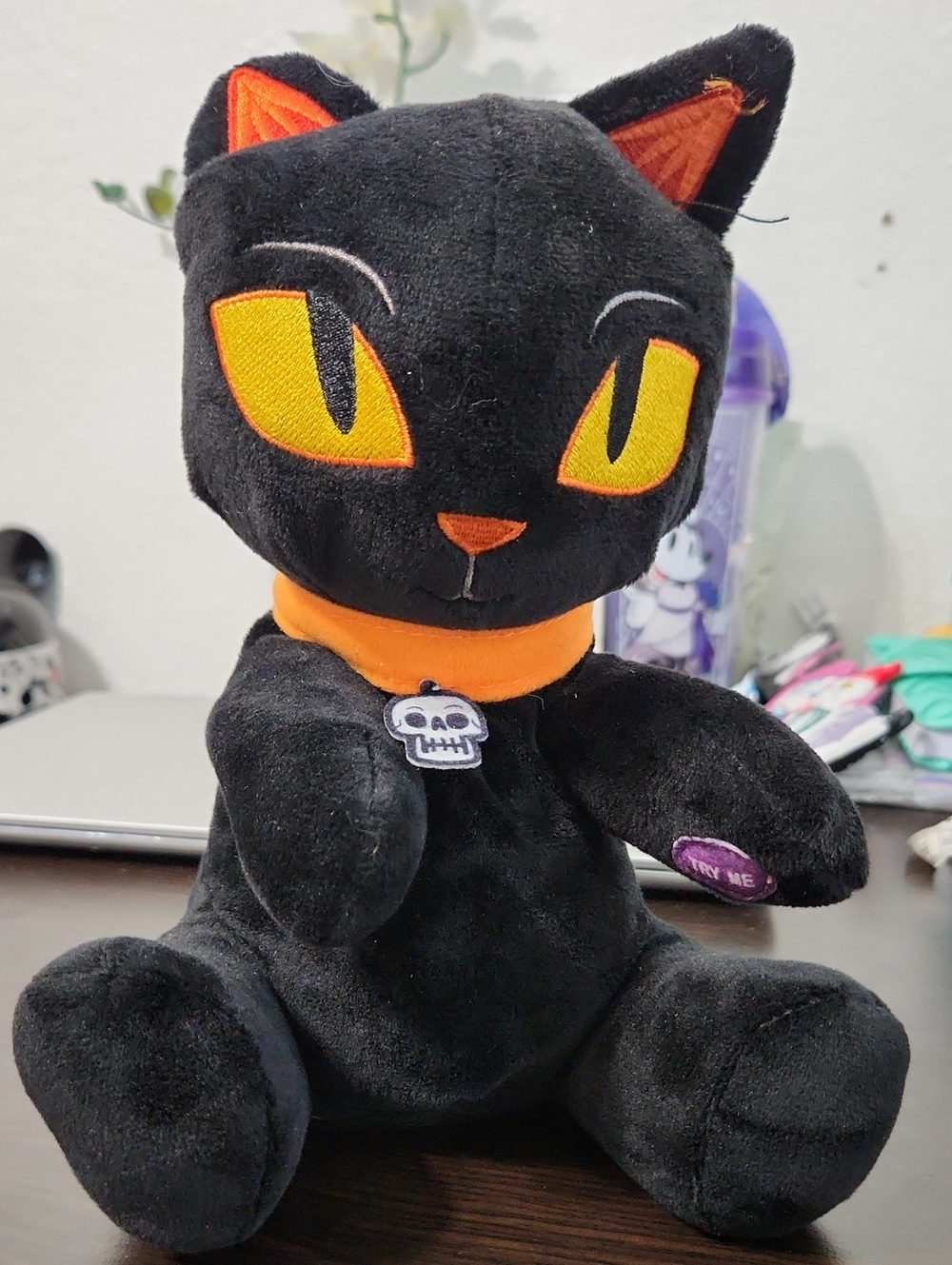 Rare Hyde And Eek Halloween Black Cat Musical Plush